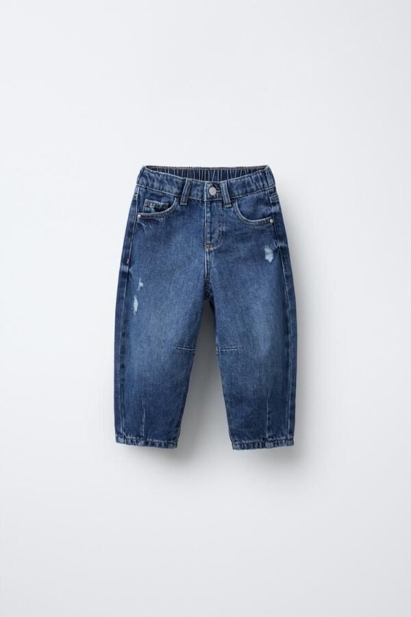 Kinder Jeans – Dunkelblau Used-Look﻿